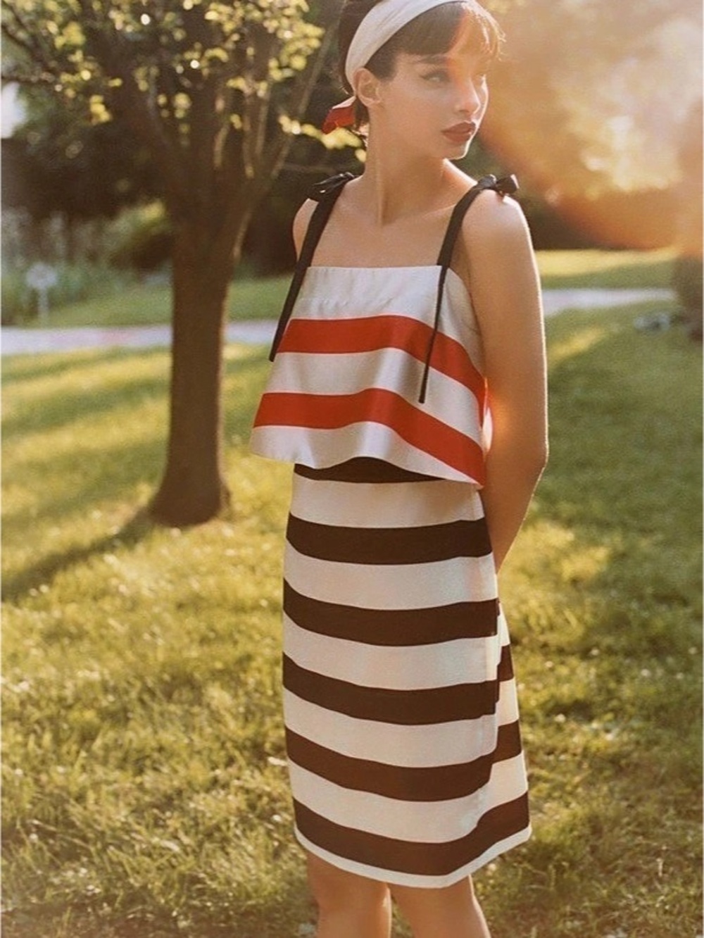 Anthropologie Maeve Square-Neck Shift Dress Mini in Black & Red